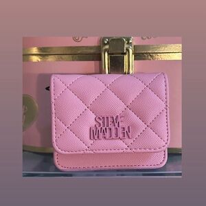 Steve Madden B.Wren Fondant Pink Flap Wallet w/keychain